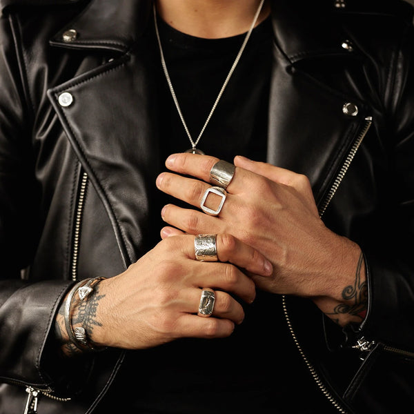 Mens silver cheap fashion rings